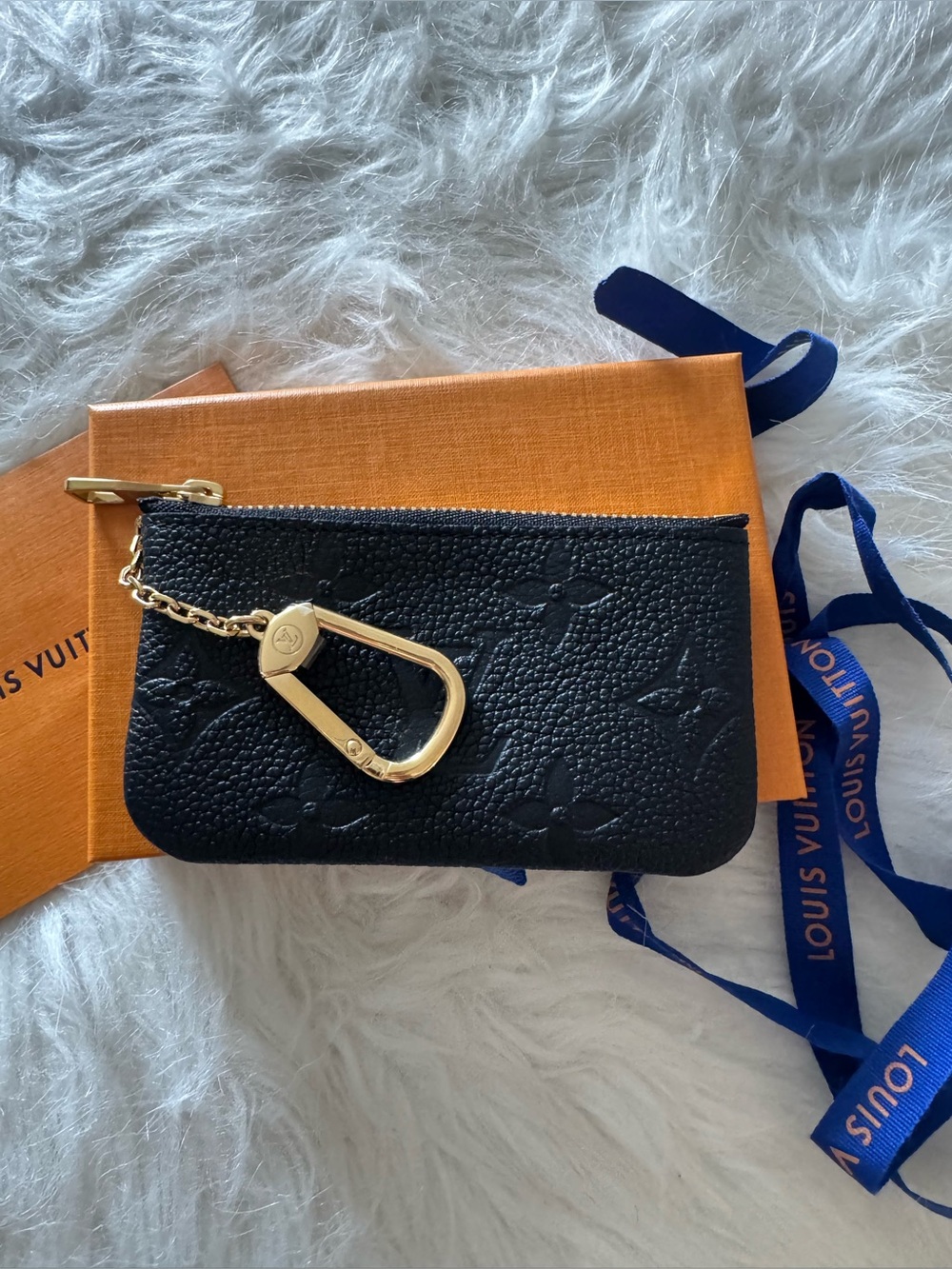 Louis Vuitton Key Pouch Small NWT 
Black Monogram Empreinte Leather